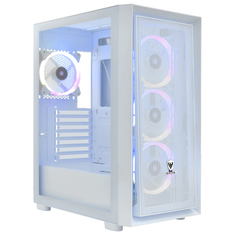 Gabinete Gamer Satellite K2402 - Con Ventilador RGB - 4 Coolers - Blanco