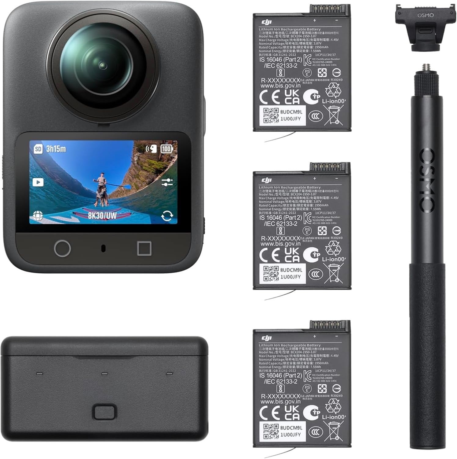 Cámara de Acción DJI Osmo 360 Standard Combo - 120MP - 8K - Resistente al Agua - Negro