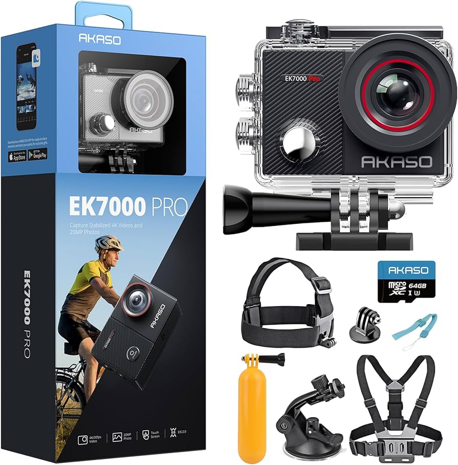 Cámara de Acción Akaso EK7000 Pro - 4K - 20MP - WiFi - Negro
