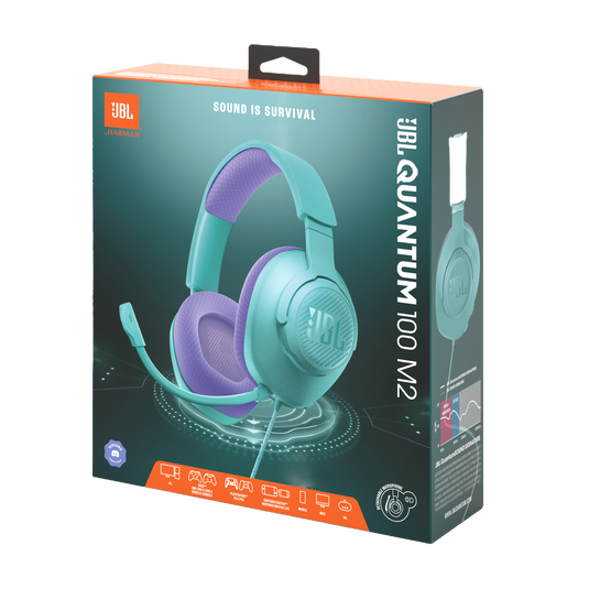 Audífonos Gamer JBL Quantum 100 M2 – Con Cable – Driver 40 mm – Cian