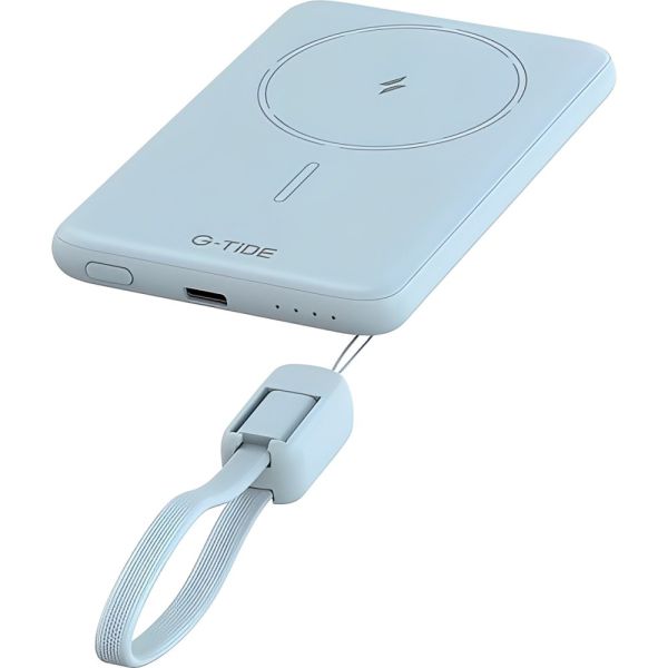 Cargador Portátil G-Tide Slim 01 - 5000mAh - USB-C/USB-C - Inalámbrico - Beige