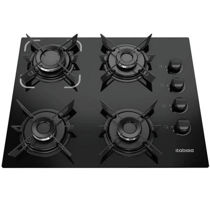 Estufa a Gas Itatiaia Cooktop Electra 4Q - 4 Quemadores - Vidrio Templado - Bivolt - Negro