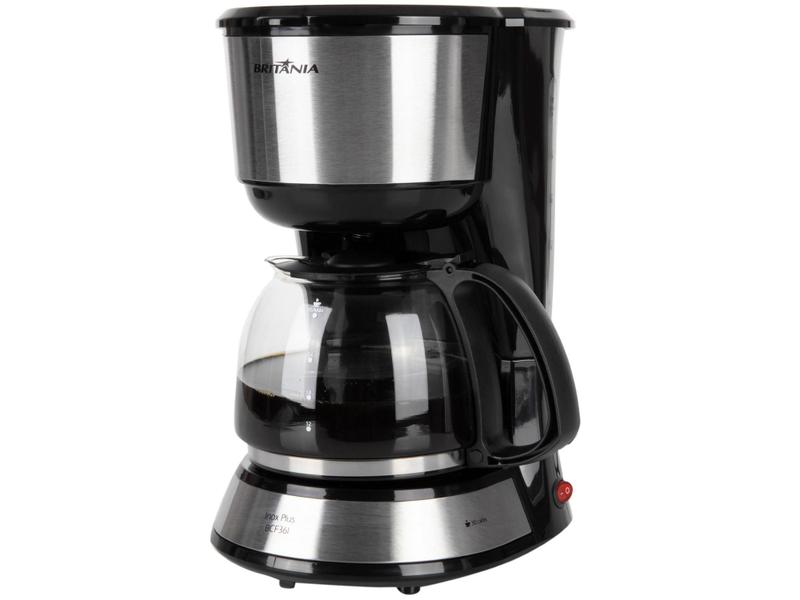 Cafetera Eléctrica Britania Inox Plus BCF36I - 750W - Hasta 30 Tazas - 110V/60Hz - Negro