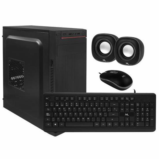 GABINETE MTEK DK03 KIT TECLADO/MOUSE/PARLANTES/FUENTE 500W ESPAÑOL NEGRO