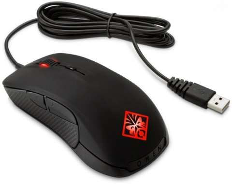 Mouse Gamer HP Omen XZ796AA - Con Cable - 6500 DPI - 6 Botones - Negro