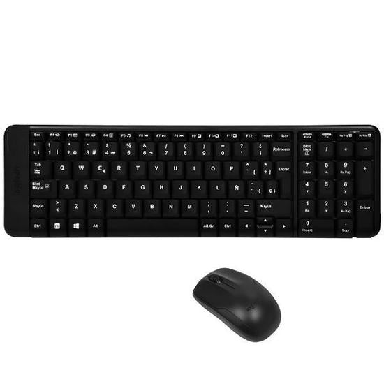 Kit Mouse y Teclado Logitech MK220 - Inalámbrico - Español - Negro